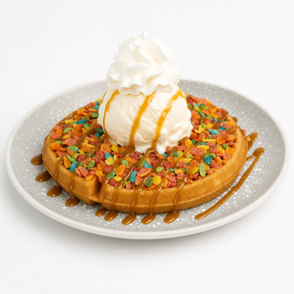 FRUITY PEBBLES WAFFLE.