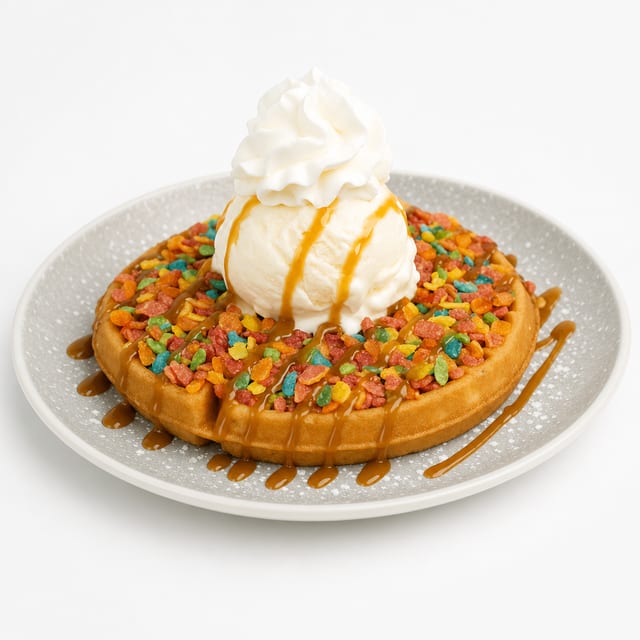 FRUITY PEBBLES WAFFLE.